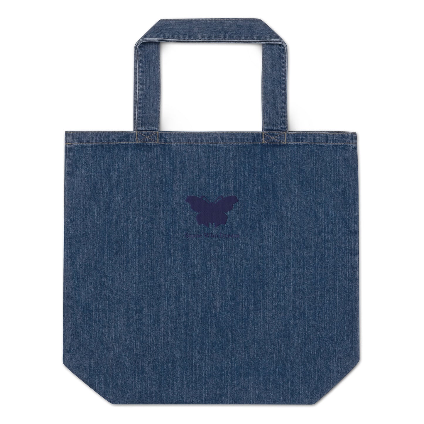 Logo collection｜Organic denim tote bag｜Royal blue