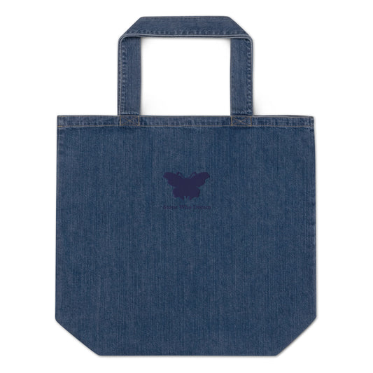 Logo collection｜Organic denim tote bag｜Royal blue