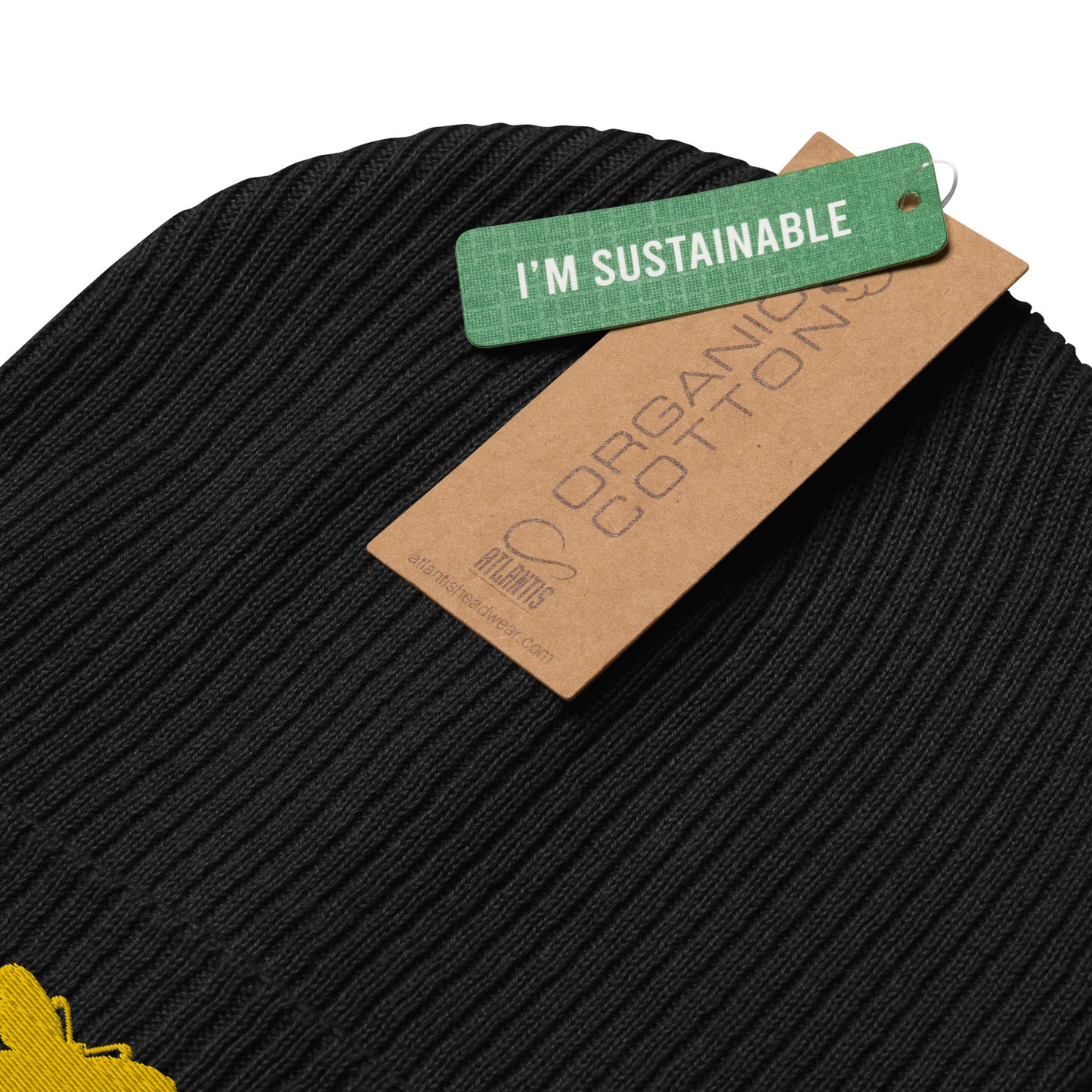 Logo collection｜Organic ribbed beanie｜Gold