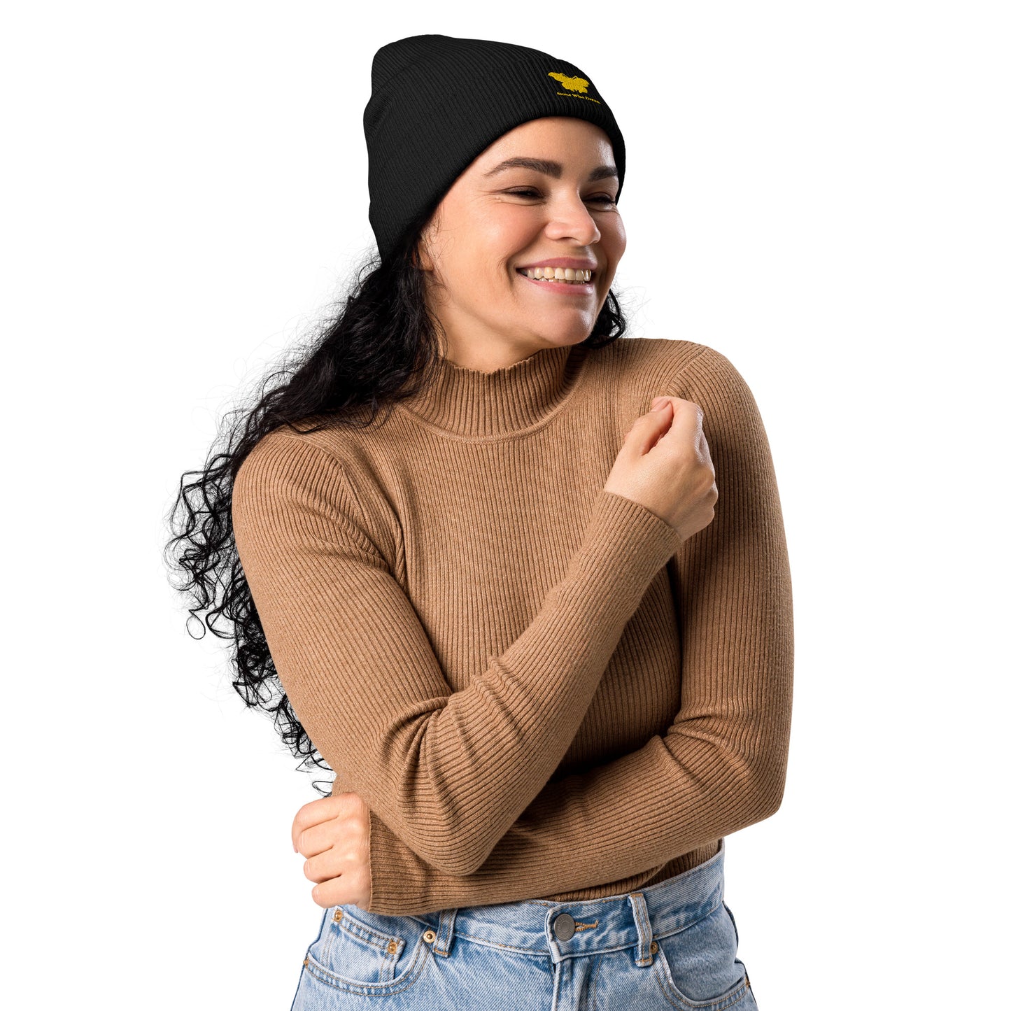 Logo collection｜Organic ribbed beanie｜Gold