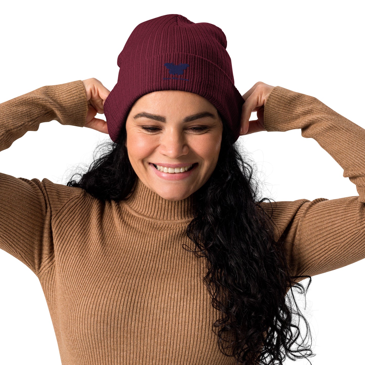 Logo collection｜Organic ribbed beanie｜Royal blue