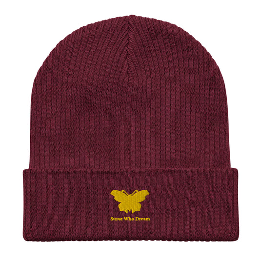 Logo collection｜Organic ribbed beanie｜Gold