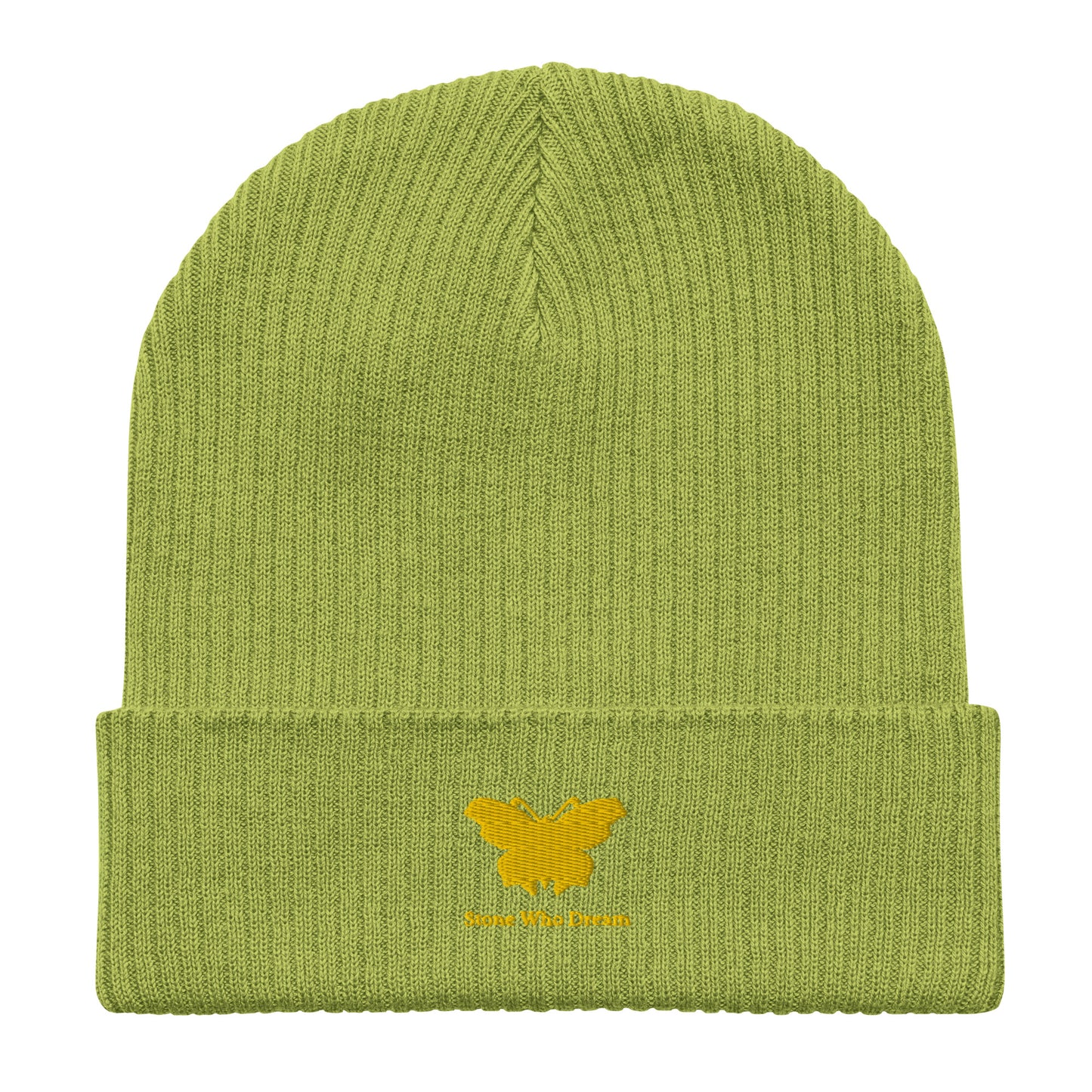 Logo collection｜Organic ribbed beanie｜Gold