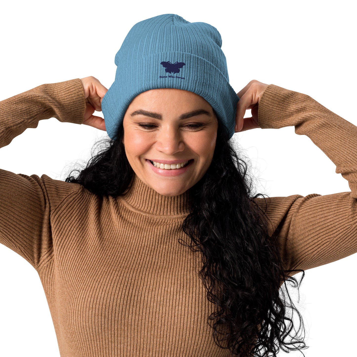 Logo collection｜Organic ribbed beanie｜Royal blue