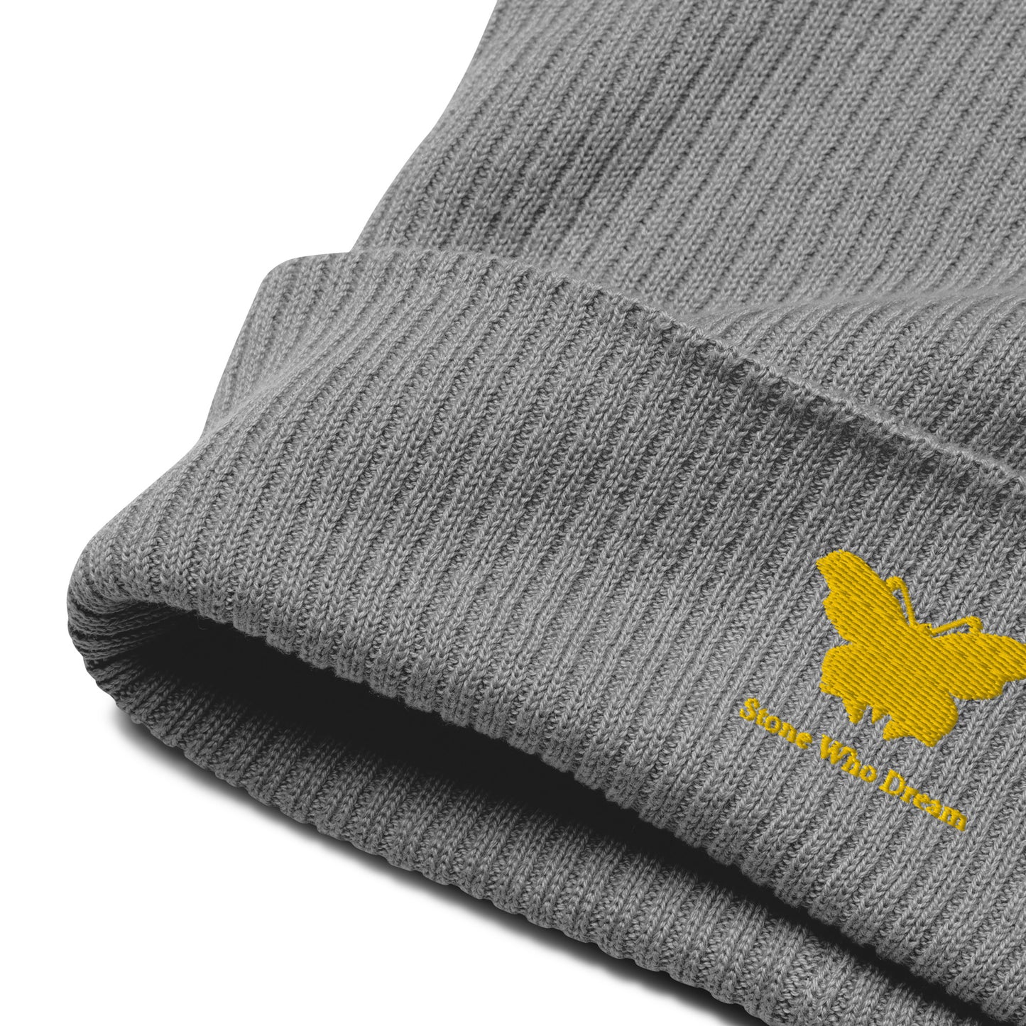 Logo collection｜Organic ribbed beanie｜Gold