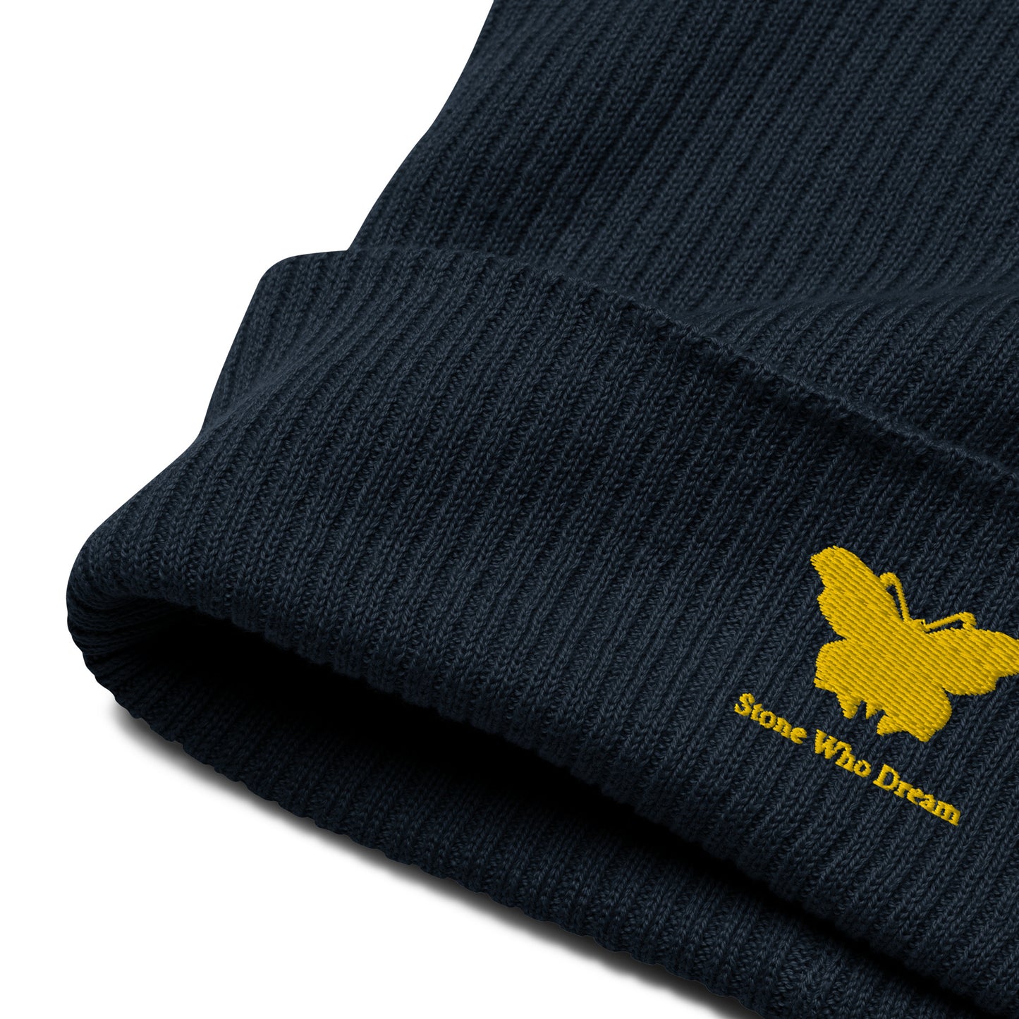 Logo collection｜Organic ribbed beanie｜Gold