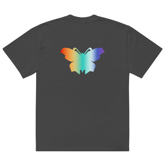 Logo collection｜Oversized faded t-shirt｜Rainbow and Back