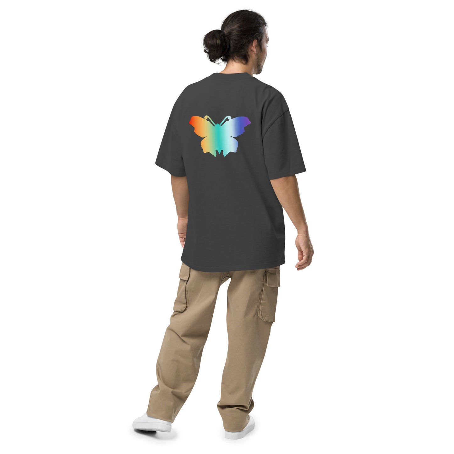 Logo collection｜Oversized faded t-shirt｜Rainbow and Back