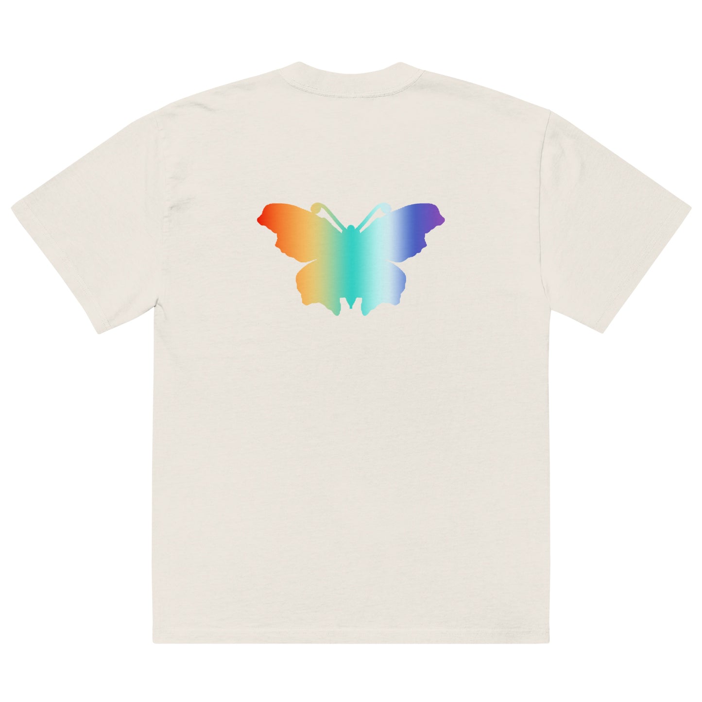 Logo collection｜Oversized faded t-shirt｜Rainbow and Back