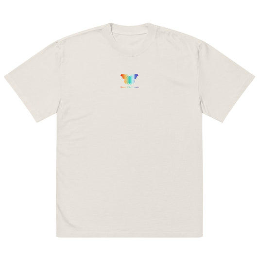 Logo collection｜Oversized faded t-shirt｜Rainbow and Front